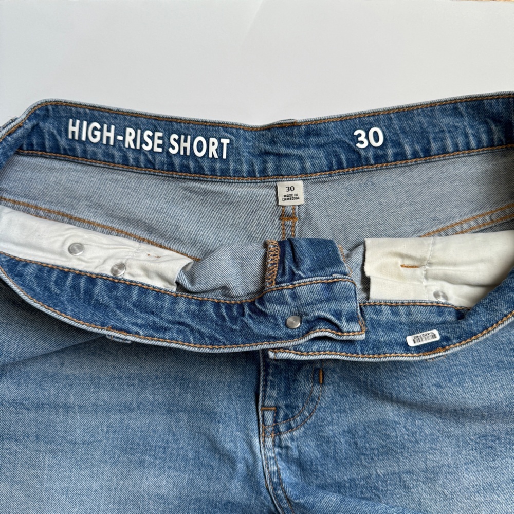 J.Crew Women’s High-Rise Denim Shorts Size 30 Tea Time Wash Blue Jean Shorts - Picture 7 of 8